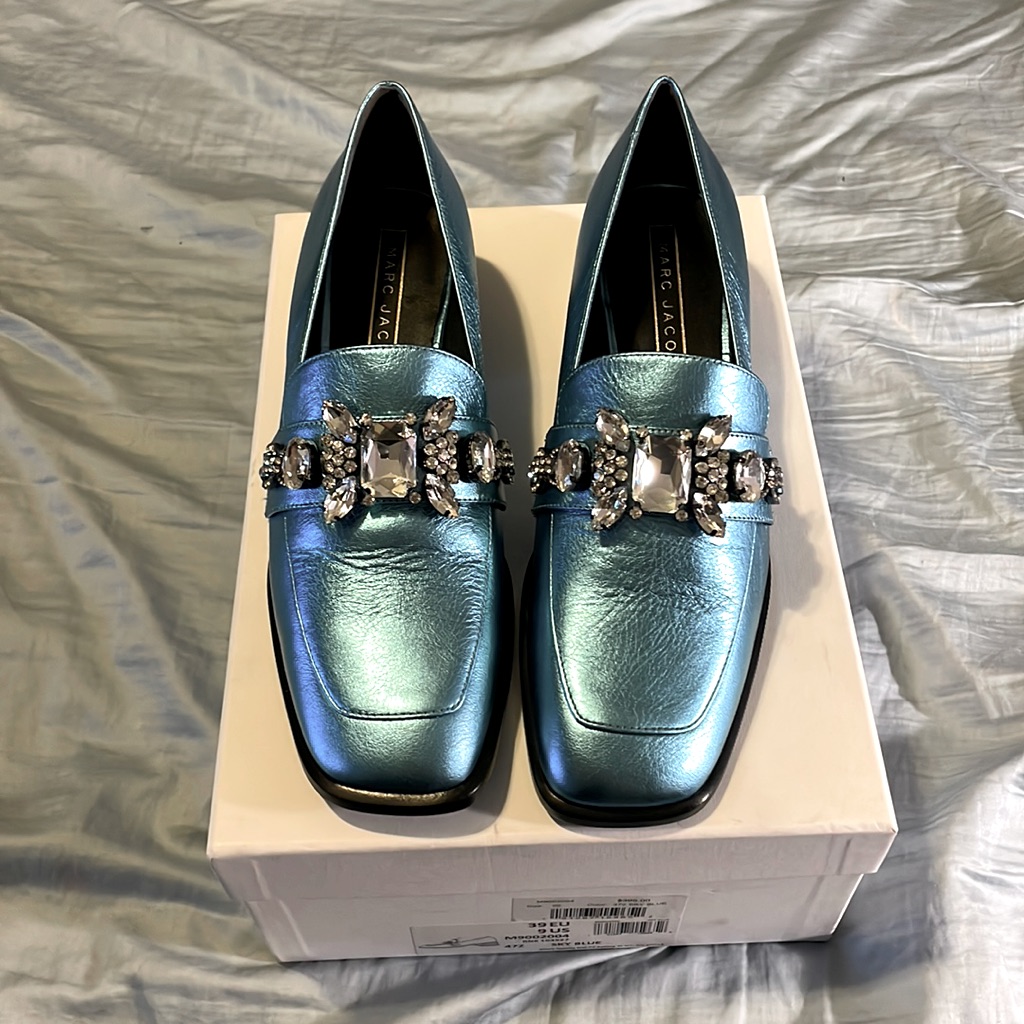 Marc Jacobs Woman's Flats In Sky Blue-Size 9